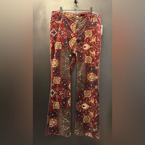 Ralph Lauren Print Velvet High-Rise Boot Pant.